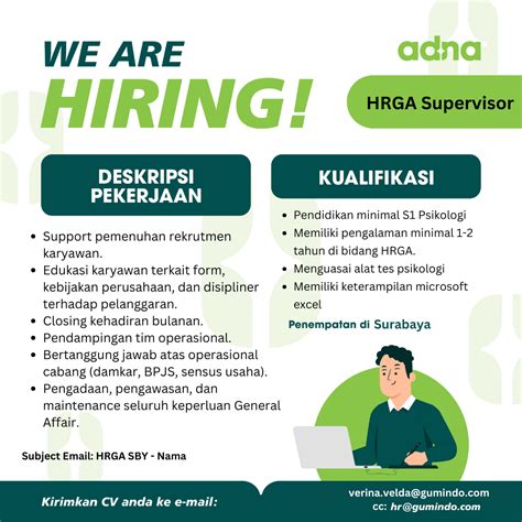 Lowongan Kerja Desember Pt Adna Hrga Supervisor Scu