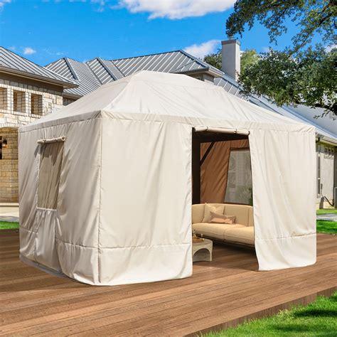 Erommy Erommy Outdoor Winter Gazebo Cover Outdoor Cover For Hardtop Gazebos Enclosed Cover