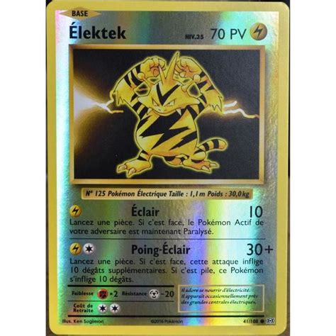 Carte Pokémon 41 108 Elektek Niv 35 70 PV REVERSE XY Evolutions