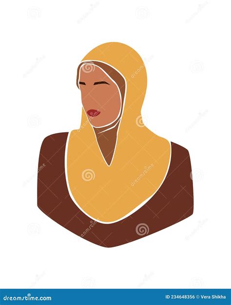 Abstract Muslim Woman Faceless Portrait Modern Female In Hijab With