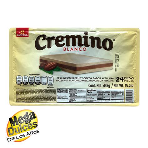 CHOCOLATE CREMINO BLANCO NUTRESA MegaDulces