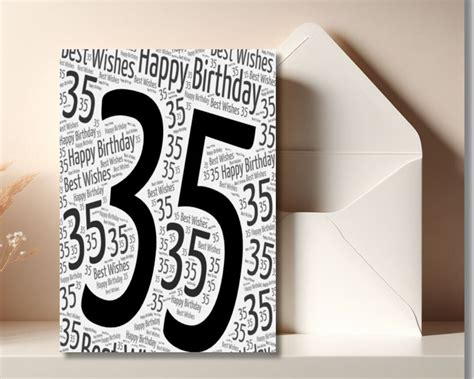 35th Birthday Card Printable Birthday Card Milestone Card 35th Birthday Printables 35th