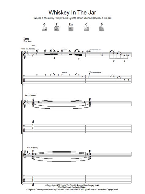 Whiskey In The Jar By Thin Lizzy Guitar Tab Guitar Instructor