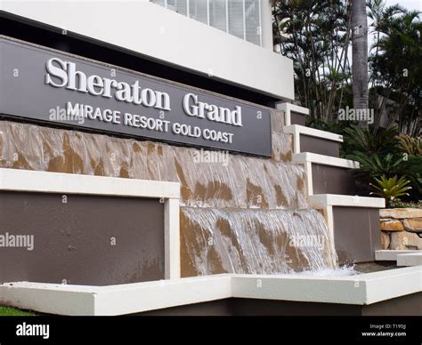 Water Feature At The Sheraton Grand Mirage Resort Gold Coast Stock