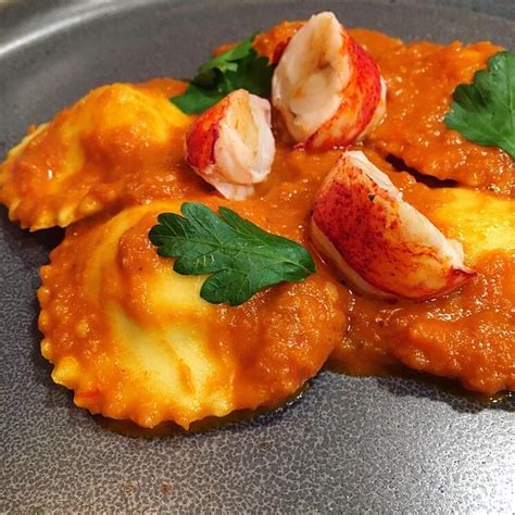 Homemade Lobster Ravioli With A Simple Tomato Sauce R Food