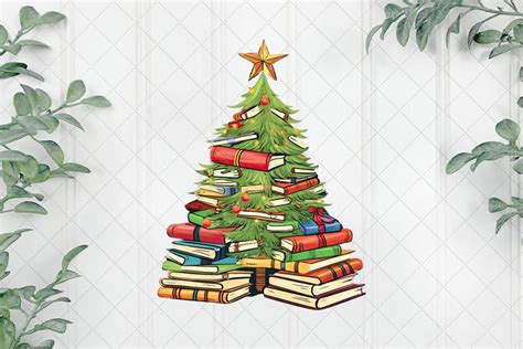 Christmas Book Tree Sublimation Clipart (2851975)