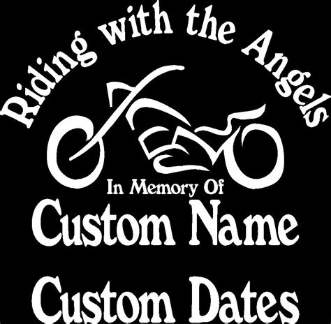 Riding With The Angels Custom Motorcycle Memorial Car Truck Etsy