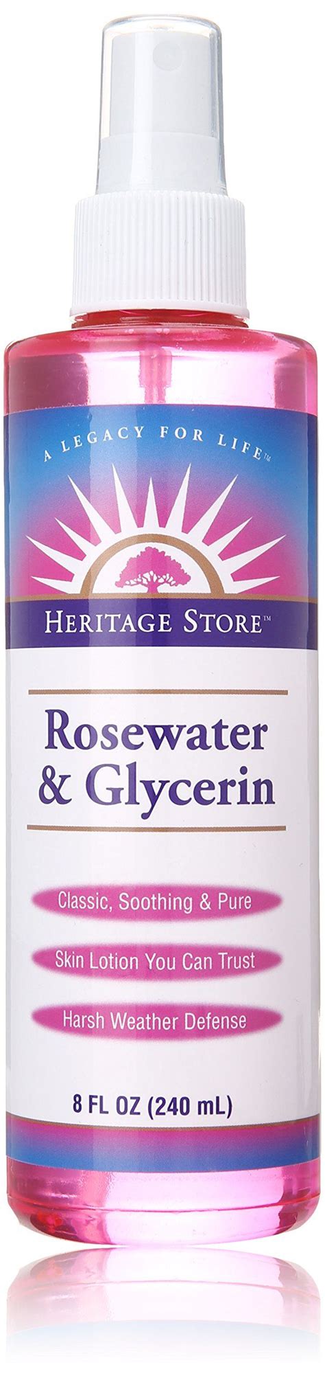 Heritage Store Rosewater And Glycerin Hydrating Facial Mist For Dry Combination Skin Care Rose