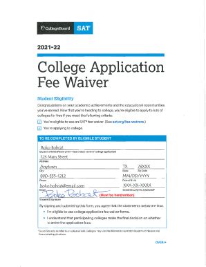 Fillable Online Gato Docs Its Txstate Feewaiver Sat Example Pdf Fax