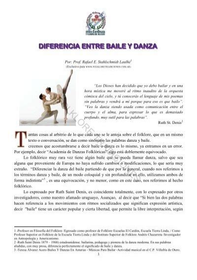 Diferencias Entre Baile Y Danza