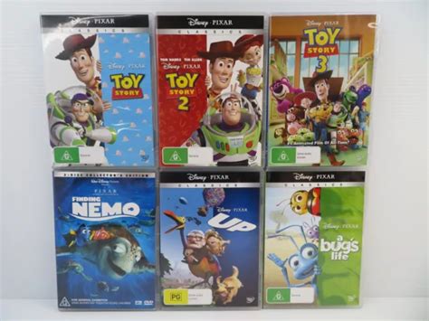 6 X Disney Pixar Movie Set A Bugs Lifeupfinding Nemotoy Story 1 2 3