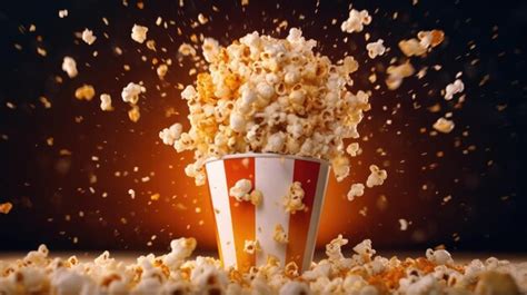 Premium AI Image | Popcorn in a bucket with a red background