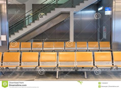 Bench In The Terminal Of Airport Stock Image Image Of Rest Building