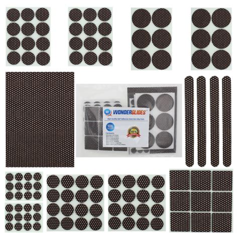 Assorted Of 106 x Non Slip Furniture Self Adhesive Felt Pads