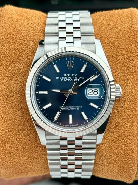 Rolex Datejust 36 Blue Fluted Jubilee 126234 2024 36mm Watch Avenue