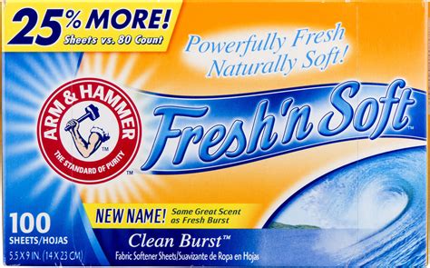 Arm Hammer Fresh N Soft Clean Burst Fabric Softener Sheets Arm