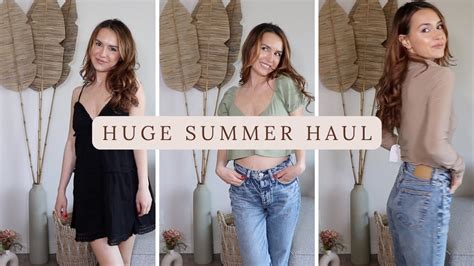 Summer Try On Haul 2023 Aritzia Revolve Mother And Denim Shoes Youtube