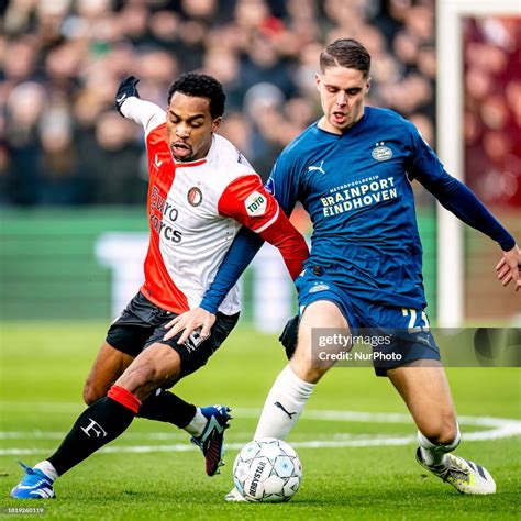 Feyenoord player Quinten Timber is competing against PSV player Joey ...