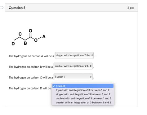 Solved The hydrogens on carbon A will be The hydrogen on | Chegg.com