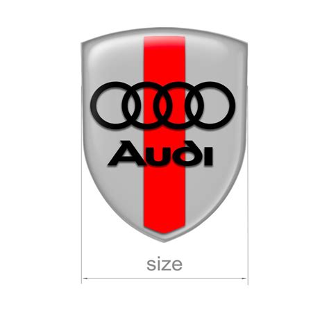 Audi Shield Silicone Sticker Grey Black Logo Domed Emblems Stickers