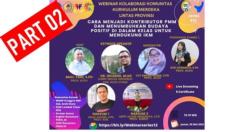 Part Live Streaming Webinar Cara Menjadi Kontributor Pmm