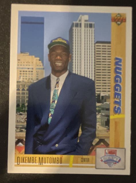 Upper Deck Dikembe Mutombo Rookie Card Denver Nuggets Rc Ebay