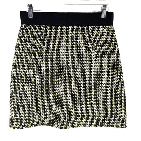 Milly Tweed Boucled Pencil Mini Skirt Womens Size Gem