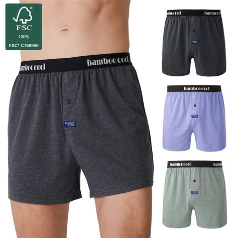 Men S Boxer Short Bamboo Viscose Knit Boxers For Men Classic Loose Fit