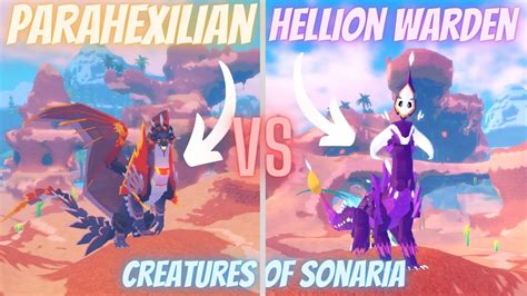 Parahexilian Vs Hellion Warden Creatures Of Sonaria Youtube