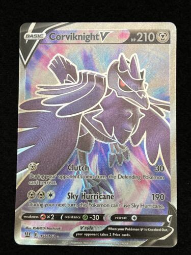 Pokemon Corviknight V 156163 Full Art Ultra Battle Styles Mtmint