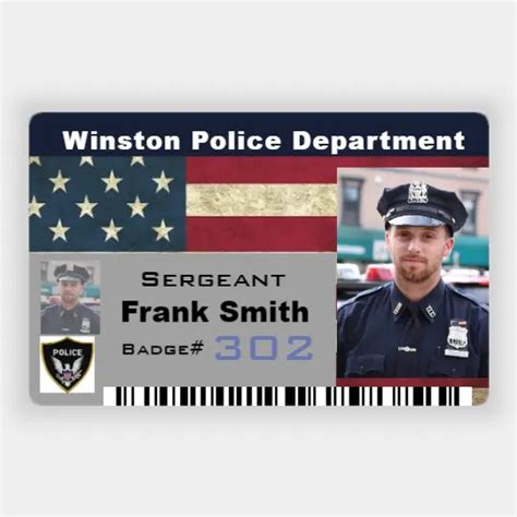 Police Id Card With Photo Horizontal Great Selection Of Police Id