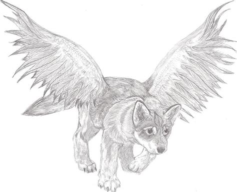 Winged Wolf pup by Vamp1resb1te on DeviantArt