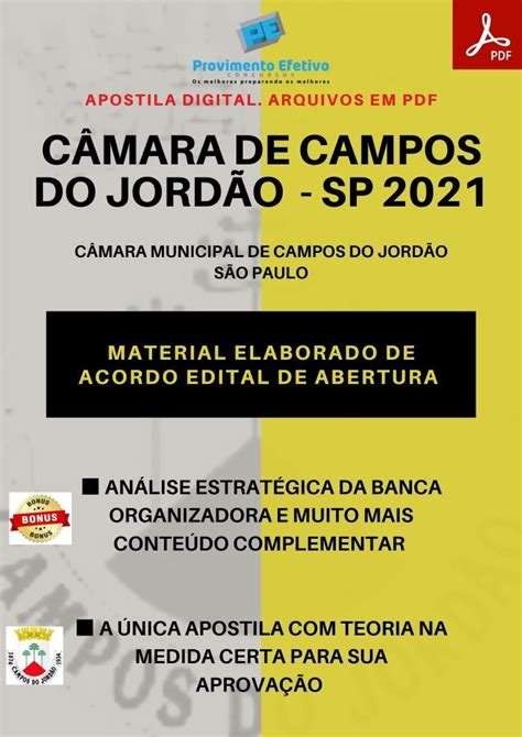 Provimento Efetivo Concursos Apostila Câmara Campos Do Jordão Sp