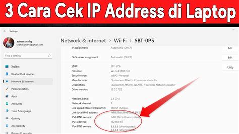 Cara Cek Ip Address Di Laptop Youtube