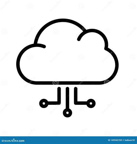 Cloud Computing Line Icon Stock Vector Illustration Of Networking