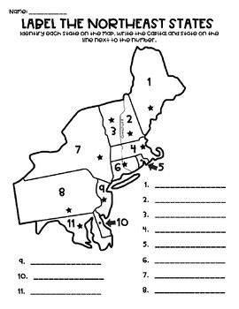 Northeast Region States And Capitals Practice Pages Worksheets TPT