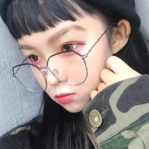 Myopia Frame Female Korean Style Chao Wang Red A Vintage Harajuku Wind