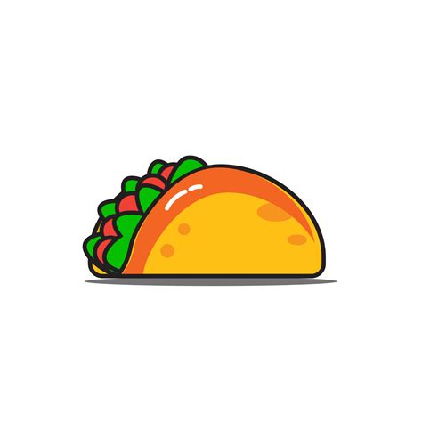 Taco Traditional Mexican Snack Food Taco Drawing Vector Illustration