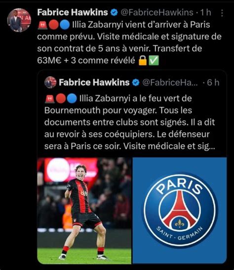 Transfer Psg Zabarnyi Has Arrived In Paris