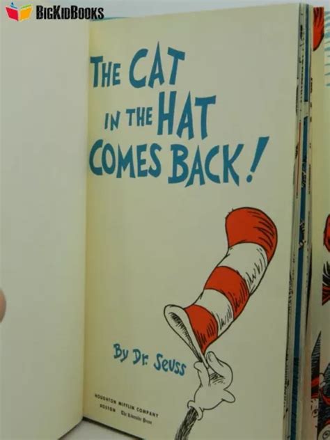 Cat In The Hat Comes Back Dr Seuss Houghton Mifflin St Edition Rare