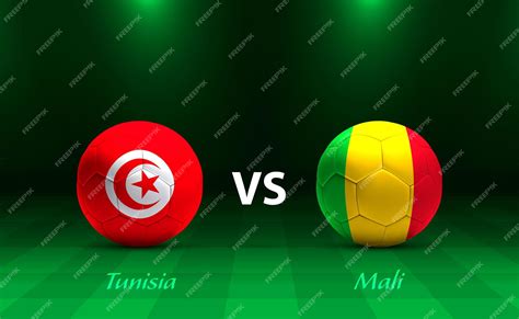 Premium Vector | Tunisia vs mali football scoreboard broadcast template