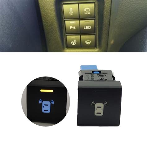 Led Light Car Radar Parking Sensor Switch Push Button With Wire For