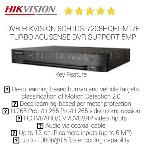 Jual DVR HIKVISION 8CH IDS 7208HQHI M1 E TURBO ACUSENSE DVR SUPPORT 5MP