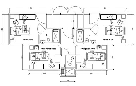 Medical Hospital Private Wards Layout Plan Details Dwg File Hospital