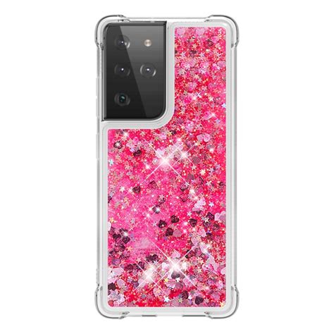 K P Samsung Galaxy S Ultra Shockproof Quicksand Skal Rosa