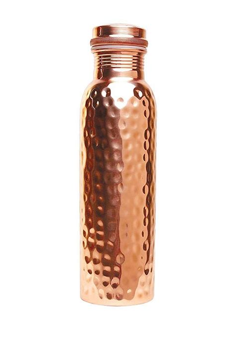 AVADOR Handcrafted 100 Pure Copper Water Bottle Vessel Hammered Finish