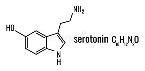 Serotonin Molecule Skeletal Formula Stock Vector Illustration Of