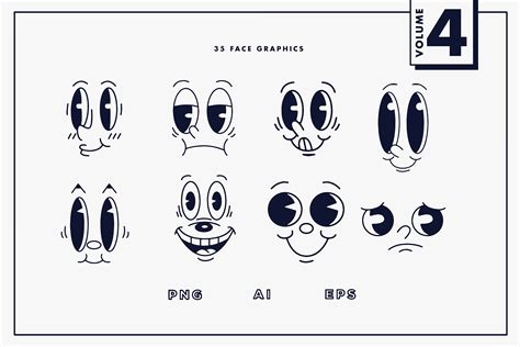 Retro Mascot Parts Vol Old Cartoon Character Builder By Mldne