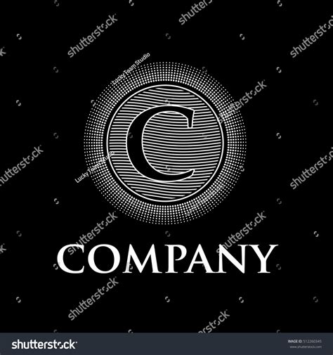 Vector Initial Letter C Black Background Stock Vector Royalty Free