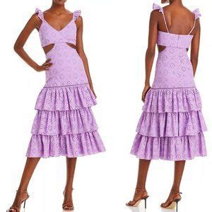 Likely Dresses Likely Rosanna Dress Violet Eyelet Tiered Ruffle